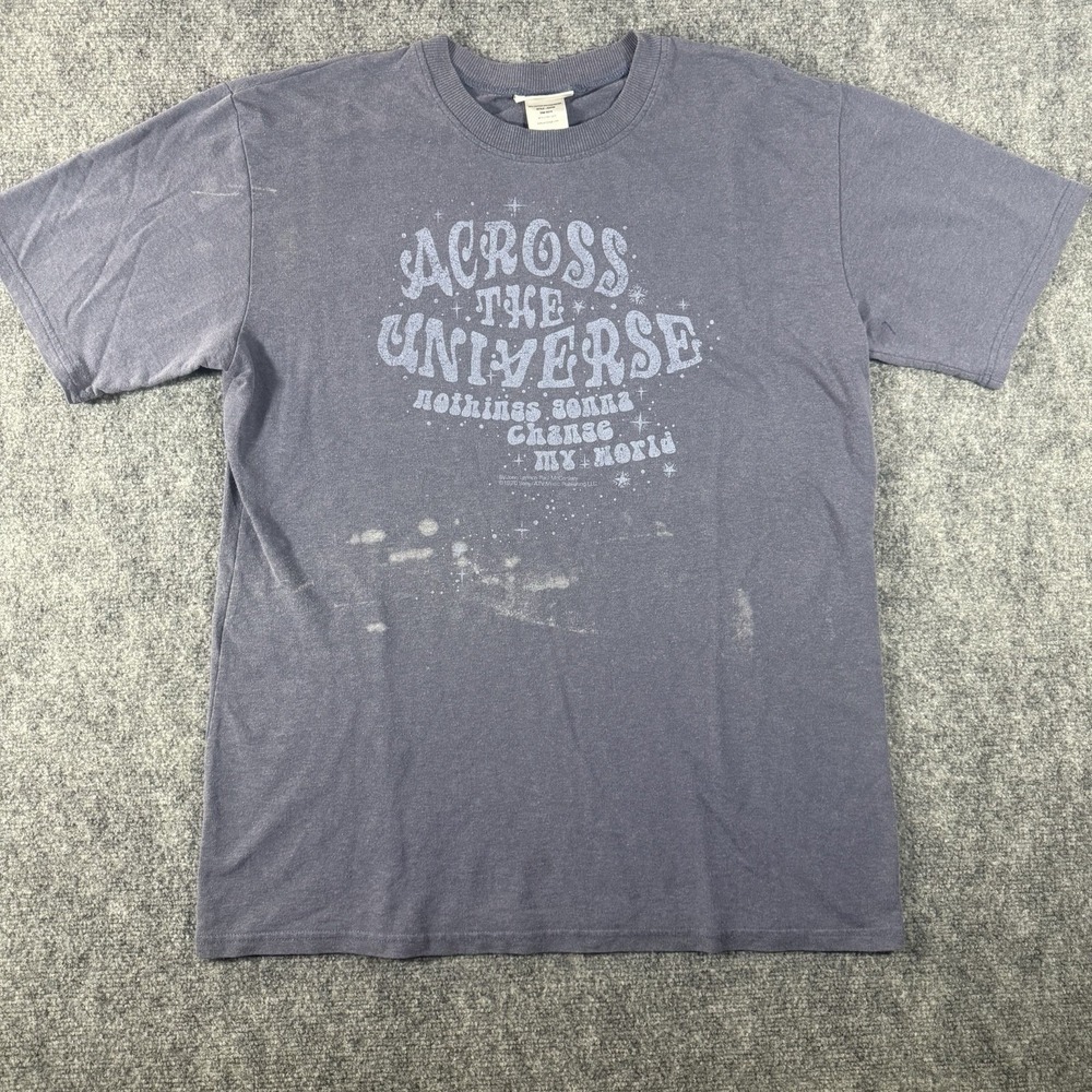 Lyrics By Lennon & McCarney Shirt Adult L/XL Blue Purple Across The Universe